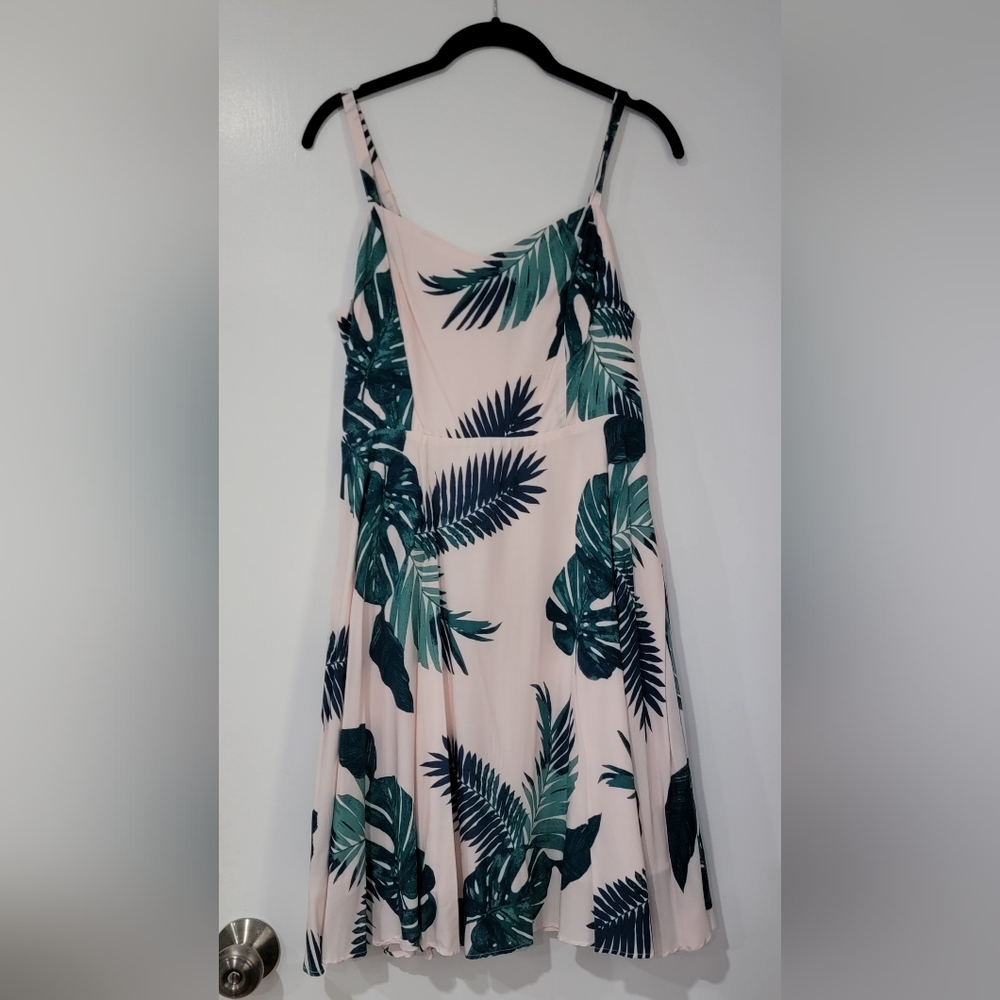 Old Navy Pink Summer dress with Green leaves